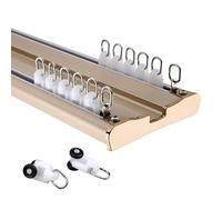 Aluminum Curtain Track Ceiling Curtain Rail Ceiling Mounting Double Track Rail For Curtain 1m-5m RV Room Divider Bay Windows Home With Fittings(Light Gold,450cm)