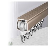 Aluminum Curtain Track - Ceiling Mounted Rail with Alloy End Caps Ideal for Living Room & Bedroom Outdoor Patio Door Curtains Champagne Color 130cm (4.3ft)
