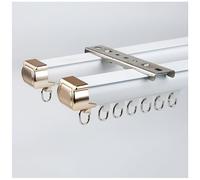 Aluminum Curtain Track Double Curtain Rod Curtain Rail System Ceiling/Wall Mounted For Living Room Bedroom Shower Stall(White-ceiling,2.5m/8.2ft)