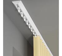 Aluminum Curtain Track for Ceiling Heavy-Duty Silent Curtain Rod Complete Rail Set for Office Living Room Bedroom (White 180cm)