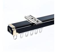 Aluminum Curtain Track For Ceiling/Wall Mounted, Heavy-Duty Silent Curtains Rails 0.7-6.0m/2.3-19.6ft Curtains Rods Pole For Privacy In Open Rooms Room Divider(Black A,230cm/7.6ft(2 * 115cm))