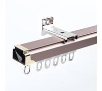 Aluminum Curtain Track For Ceiling/Wall Mounted, Heavy-Duty Silent Curtains Rails 0.7-6.0m/2.3-19.6ft Curtains Rods Pole For Privacy In Open Rooms Room Divider(Rose B,115cm/3.7ft)