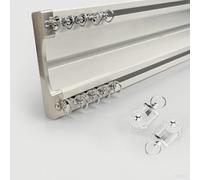 Aluminum Curtain Track for Easy Installation2.2m White CeilingMounted Curtain Rail for Home Office Room Divider Hotel Décor and More