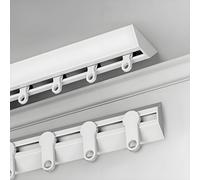 Aluminum Curtain Track No Drill Ceiling Rail Easy Install Adhesive 570cm/18.7ft Ideal for Curtains RVs Hospitals White Strong Hold Versatile Use