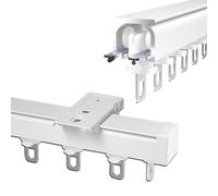 Aluminum Curtain Track Rod, Ceiling-Mount, Adjustable 100-500cm, Easy Install, Available in Black, White, Champagne - Perfect for Home Decor & Window Treatments