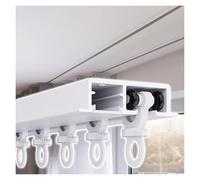 Aluminum Curtain Track Room Divider, Metal, Supports Up To 15kg Weight Capacity, Flush Mount Extra Strong Curtain Rails for Thick Drapes, Pre-Built Mount(White,1.4m/4.6ft)