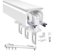 Aluminum Curtain Track Set 1m to 6m Metal Ceiling Rail with Multiple Rollers & Accessories Ideal for Room Dividers Shower Curtains