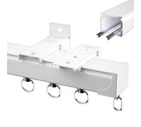 Aluminum Curtain Track Set 2.6m Ceiling or Wall Mount Heavy-Duty Drapery Rail System Ideal for Room Dividers White Curtain Rod for Smooth Sliding Curtains