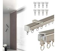 Aluminum Curtain Track Silent Drapery Rail 3.5m Sliding Curtain Rod for Living Room Bedroom Room Divider - Elegant Gold Finish