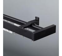 Aluminum Curtain Track System - 1-Layer Wall-Mounted Curtain Rail for Room Divider Balcony Privacy Space Separation (Black 1.1M/3.6FT)