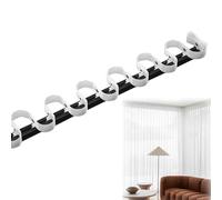 Aluminum Curtain Track System, 100-600cm Ceiling Mounted Snap Track with Tape, S Wave Ripple Curtain Runners, Black Ripple Fold Traverse Track (100CM/3.3FT)
