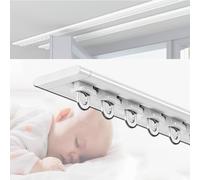 Aluminum Curtain Track System 14.4ft - Easy Install Ceiling Rail for Curtains Showers & Room Dividers - Stylish White Design for Home Decor & Interior Design
