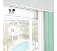Aluminum curtain track system 4m double track easy assembly robust room divider solution for home and family use white color perfect for curtains and drapes.