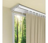 Aluminum Curtain Track System for Ceiling MountDouble Drapery Rail Kit 4.6m (15.1ft) Easy Install Perfect for Bedroom Living Room Hospital Use