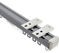 Aluminum Curtain Track System for Curtains Drapes & Room Dividers - 8.5ft Adjustable Ceiling/Wal Mount Sliding Rail - Grey & Easy Installation