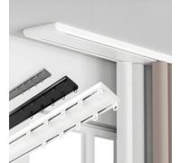 Aluminum Curtain Track System with Hooks Ceiling Mount 1 6m Adjustable Length Perfect for RVs Room Dividers and Shower Curtains (White 4m)