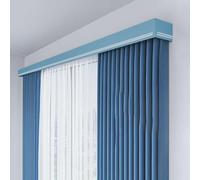 Aluminum Curtain Track with Double Rail, Blue Blackout Curtain Box, Wall-Mounted Drapery Rod for, 100cm (3.3ft) Decorative Panel