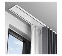 Aluminum Curtain Track with Silent Rollers 2-Channel Ceiling Curtain Rail Easy Glide Drapery Hardware for Bedroom Bay Window 2.2m/7.2ft White