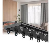 Aluminum Curtain Tracked Drapery Rod with Eyelets Versatile Curtain Rail for Living Room Kitchen Bedroom Black 4.1m (13.5ft)