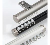 Aluminum Curtain Tracked Sliding Curtain Rail for Room Dividers Privacy Living Room & Bedroom (Gray 250cm/8.2ft2x125cm)