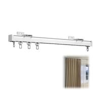 Aluminum Curtain Tracks for Bay Windows Wall Mounted Curtain Rods Ceiling Mount Track System with Hooks for Bedroom Dividers White Color Easy Installation