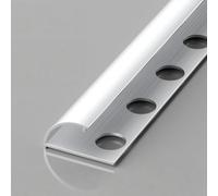 Aluminum Curved Corner Tile Trim - 2pcs 100cm Waterproof Edging Strip for 10/12mm Wall Panels, Sk Silver h, Tile Protector for Bathroom & Kitchen Renovat