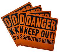 Aluminum Danger Keep Out Shooting Range Sign 4 pack (Orange)
