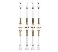 Aluminum Deck Railing Spindles 33.5" - 10/20/30/50/100 Pack Brass Flat Metal Balusters for Stairs White Round Poles for Interior & Wood Steps 4/5" Diameter