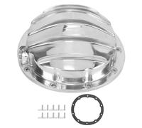 Aluminum Differential Cover HRCGM85BK, 10 - Screw Car Differential Cover Replacement with 1/2in NPT Drain Plug for Biscayne Caprice Impala Express Monte Carlo Bel Air (Polished)