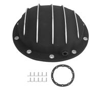 Aluminum Differential Cover HRCGM85BK, 10 - Screw Car Differential Cover Replacement with 1/2in NPT Drain Plug for Biscayne Caprice Impala Express Monte Carlo Bel Air (Black)