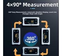 Aluminum Digital Level Tool Dual Measurement Buzzer Aluminum | High-touch screen, X/Y data, for instant readings, magnetic base, aluminum body