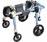 Aluminum Dog Mobility Cart, Adjustable 4 Wheel Support for Disabled Pets, Assisted Walking Device for Dachshunds and Other Breeds