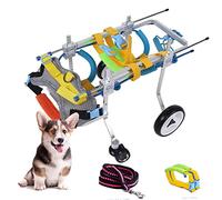 Aluminum Dog Wheelchair - Adjustable 4-Wheel Pet Cart for Did Small Dogs & Cats - Full Support li Aid for Pets with Disabilities (Mum)