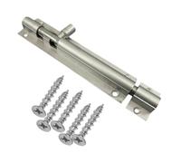 Aluminum Door Bolts Barrel Side Lock 100mm 4 Inch Door Latch with Screws Tower Bolt Locks for Bedroom Bathroom Toilet Shed Gate Cupboards and Cabinets Pack of 1.