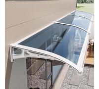 Aluminum Door Canopy Awning - Modern Polycarbonate Outdoor Shelter for Front/Back Doors & Windows - Rain & Snow Protection (80 x 530 x 209 cm)
