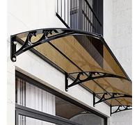 Aluminum Door Canopy Awning Polycarbonate Sunshade for Front Door Garage Balcony & Window Weatherproof 60x420cm (24x165) Stylish &Design