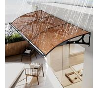 Aluminum Door Canopy for Entrance - Overhead Shelter with Silent Brackets Heavy-Du Rain & ow Protect for Porch and Patio