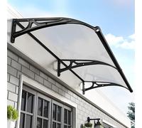 Aluminum Door Canopy with Large Sink Double-Sided Drain Polycarbonate Arch Awning Perfect for Balcony Garden Rain & Snow Protection - Stylish & Durable Outdoor Shelter