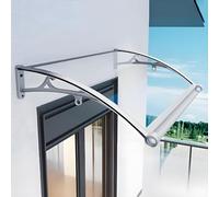 Aluminum Door & Window Awning - Outdoor Polycarbonate Canopy for UV Rain Snow Protection - White Support Clear Finish (70x120cm/28x47in)