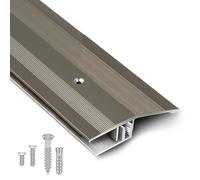 Aluminum Doorway Threshold Transition Strip - Adjustable Length, Non-Slip, Waterproof Floor Seam Covering(Gray,150cm 54mm)