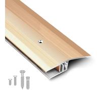 Aluminum Doorway Threshold Transition Strip - Adjustable Length, Non-Slip, Waterproof Floor Seam Covering(Gold,150cm 42mm)
