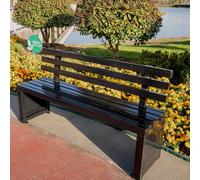 Aluminum Double Bench for 2 People HeavyDuty Metal Frame Garden Seat Outdoor Patio Furniture Strong Load Capacity Entryway Bench (Black 120 * 40 * 45cm/47.2 * 15.7 * 17.7in)