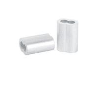 Aluminum Double Hole Crimping Sleeves for Cables - 8 Shape, M1 to M12 Wire Terminals, Silver Metal Wire Ferrules, Heavy Duty Cable Crimp Connectors