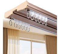 Aluminum Double Row Ceiling Mount k Rail 4.59FT Easy Install with Fittings Ideal for Living Room RV Office and Outdoor (Champagne Color)