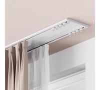 Aluminum Double Row Curtain Track Ceiling Mount 1m 2m 3m 4m 5m 6m Heavy-Duty Curtains Rails Silent Sliding Curtain Track System Ceiling Curtains Rod Track Room Divider(White,2.4m(7.9ft))