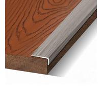 Aluminum Ed Trim Strip Wood Grain Design 150cm L-S 15mm x 8mm for Hardwood & Laminate Flo Stair Protect Slish Grey h