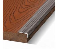 Aluminum Ed Trim Strip Wood Grain h 130cm Length Right Angle for Hardwood & Laminate Stair Protect 20mm x 8mm Gray Color & Slish