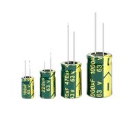 Aluminum electrolytic capacitor 63V 100UF 220UF 470UF 1000UF 2200UF high frequency low capacitor DIY 2000 hours long life(63V1000UF 2PCS)