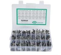 Aluminum Electrolytic Capacitors 500pcs 24 Values Mixed Set | 24 values from 0.1uF to 1000uF, 16V to 50V ratings, aluminum material, 500 pieces total, versatile kit