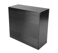 Aluminum Electronics Minibox, Lightweight Electronic Enclosure Box Brushed Black Oxide Split Type Aluminum Cooling Case Enclosure Electronic Box for Amplifier GPS(300mm)